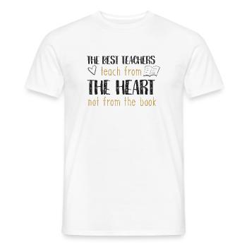 LEHREN MIT HERZ LEHRER BUCH SPRÜCHE MOTIV GESCHENK - Männer T-Shirt - Weiß - Vorne - AI Model Male 178 dark (178cm)