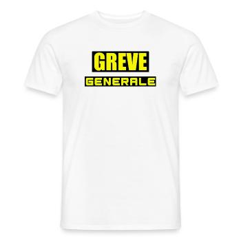 Grève générale - T-shirt homme - blanc - Devant - AI Model Male 178 dark (178cm)