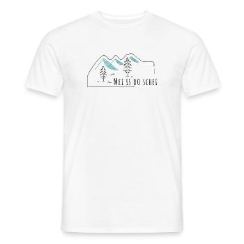 mei is do schei wandern berge dialekt - Männer T-Shirt - Weiß - Vorne - AI Model Male 178 dark (178cm)