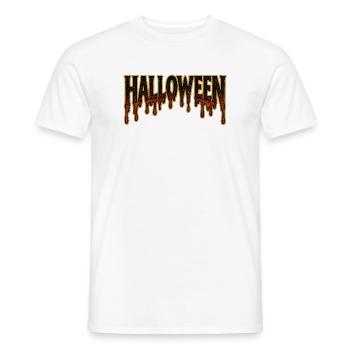 Halloween Dégoulinant Lettres d’or - T-shirt homme - blanc - Devant - AI Model Male 178 dark (178cm)