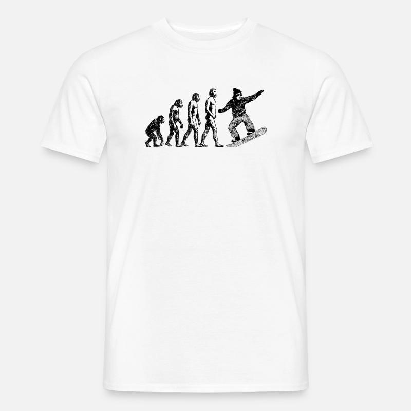 Evolution zum Snowboarder Grunge Design - Männer T-Shirt - Weiß