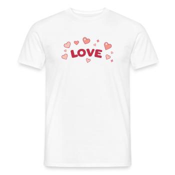 Love and Sweet Hearts Cartoon - Men's T-Shirt - white - Front - AI Model Male 178 dark (178cm)