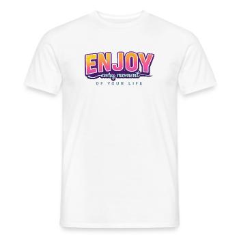 Profitez de chaque instant de votre vie Typographie - T-shirt homme - blanc - Devant - AI Model Male 178 dark (178cm)