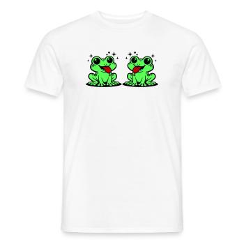 Grenouille du couple de crapauds - T-shirt homme - blanc - Devant - AI Model Male 178 dark (178cm)