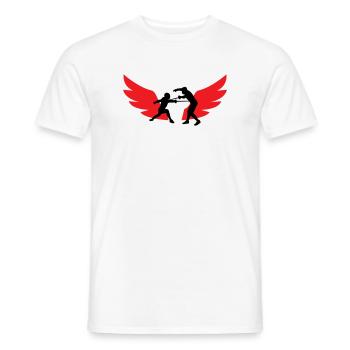 Winged Fencer: The Speed of Sword and Iron - Men's T-Shirt - white - Front - AI Model Male 178 dark (178cm)