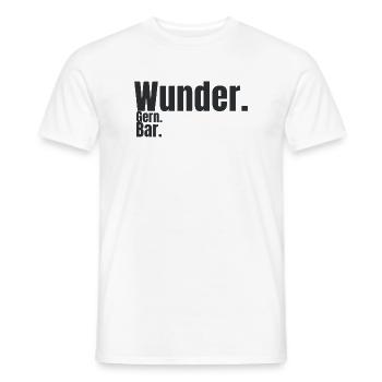 Wunder. Gern. Bar. – Humorvolles Typografie Design - Männer T-Shirt - Weiß - Vorne - AI Model Male 178 dark (178cm)