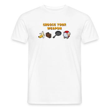 Wähle deine Waffe - Männer T-Shirt - Weiß - Vorne - AI Model Male 178 dark (178cm)