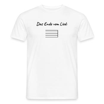 DAS ENDE VOM LIED NOTENLINIEN WORTWITZ FÜR MUSIKER - Männer T-Shirt - Weiß - Vorne - AI Model Male 178 dark (178cm)