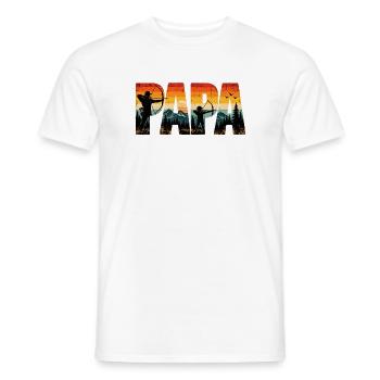 Papa Bogenschießen Retro Vater & Kind - Männer T-Shirt - Weiß - Vorne - AI Model Male 178 dark (178cm)