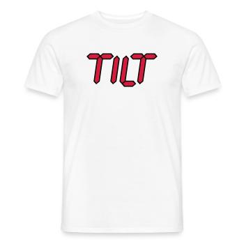 Tilt | durch drehen | durchgeknallt - T-shirt homme - blanc - Devant - AI Model Male 178 dark (178cm)