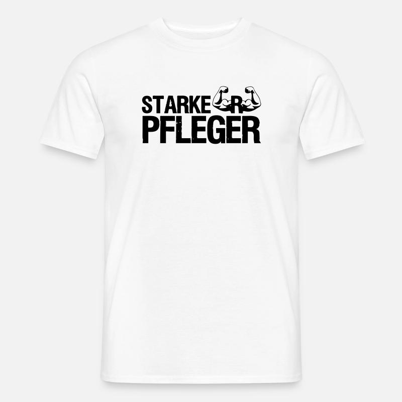 Starker Pfleger Pflege,Sprüche, Geschenk,Berufe - Männer T-Shirt - Weiß