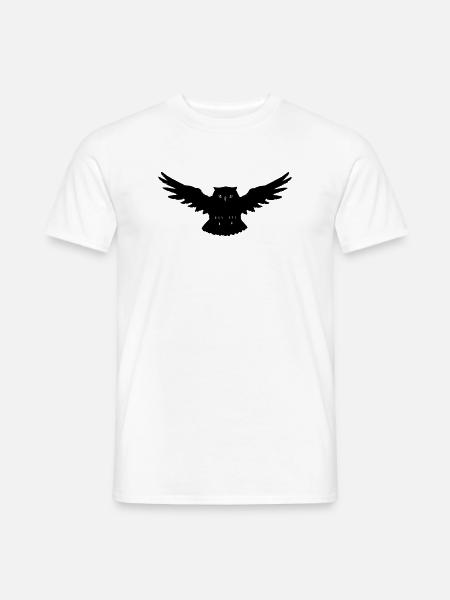 Eule im Angriff - Männer T-Shirt - Weiß