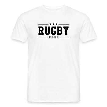 Rugby - T-shirt homme - blanc - Devant - AI Model Male 178 dark (178cm)