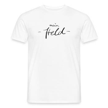 mein Held - Männer T-Shirt - Weiß - Vorne - AI Model Male 178 dark (178cm)
