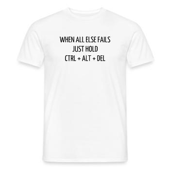 Quote / Gaming / Geek / Gamer / Computer / Game - Men's T-Shirt - white - Front - AI Model Male 178 dark (178cm)