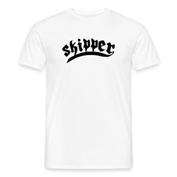 skipper sailing boat - Men's T-Shirt - white - Front - AI Model Male 178 dark (178cm)