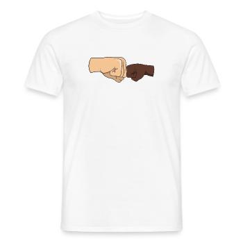 Fäuste in Freundschafts-Geste - Männer T-Shirt - Weiß - Vorne - AI Model Male 178 dark (178cm)