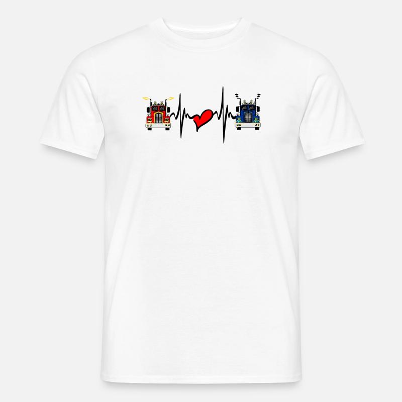 Lkw-Lkw-Herzfrequenz - Männer T-Shirt - Weiß
