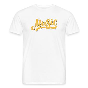 Illustratives Musik-Design mit warmen Tönen - Männer T-Shirt - Weiß - Vorne - AI Model Male 178 dark (178cm)
