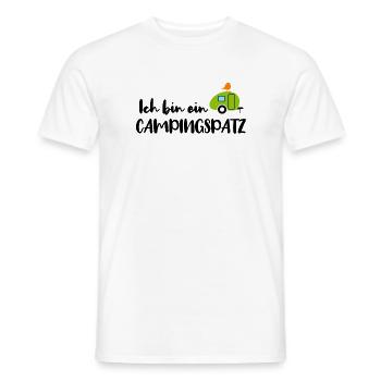Campingspatz Spatz Camping Camper schwarz Urlaub - Männer T-Shirt - Weiß - Vorne - AI Model Male 178 dark (178cm)