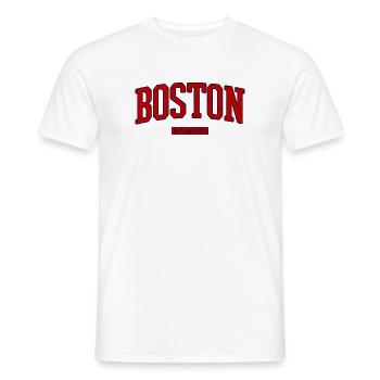 Boston Retro-Logo Massachusetts - Männer T-Shirt - Weiß - Vorne - AI Model Male 178 dark (178cm)