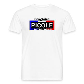 Picole Nationale Stagiaire - T-shirt homme - blanc - Devant - AI Model Male 178 dark (178cm)