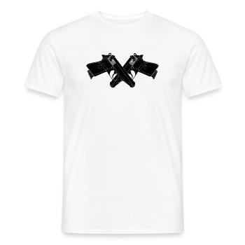 Two crossed pistols walther - Men's T-Shirt - white - Front - AI Model Male 178 dark (178cm)