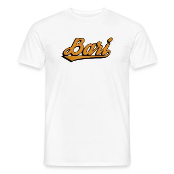 Bari Script: Orange Retro Logo - Männer T-Shirt - Weiß - Vorne - AI Model Male 178 dark (178cm)
