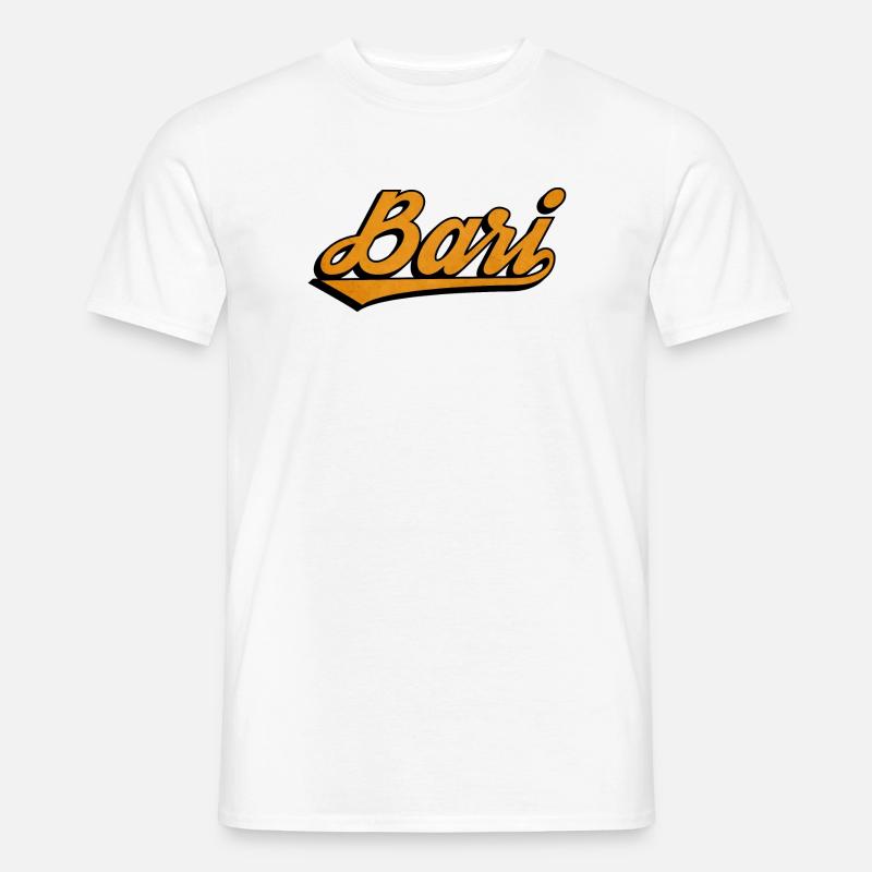 Bari Script: Orange Retro Logo - Men's T-Shirt - white