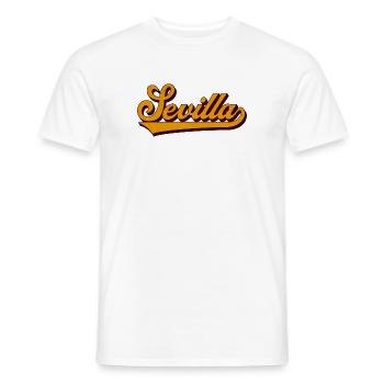 Sevilla Retro Script Yellow - Men's T-Shirt - white - Front - AI Model Male 178 dark (178cm)