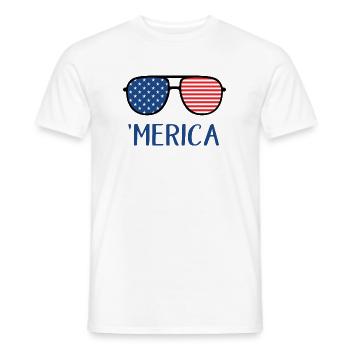 4th of July America - Men's T-Shirt - white - Front - AI Model Male 178 dark (178cm)