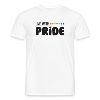 LGBTQ Pride Month - Live with Pride - Men's T-Shirt - white - Front - AI Model Male 178 dark (178cm)