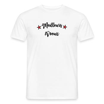 HAPPY NEW YEAR. NEW YEAR'S EVE. NEW YEAR - Men's T-Shirt - white - Front - AI Model Male 178 dark (178cm)