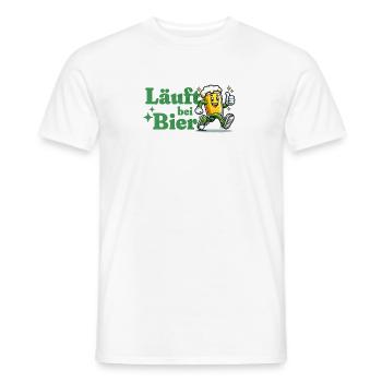 Läuft bei Bier - Männer T-Shirt - Weiß - Vorne - AI Model Male 178 dark (178cm)