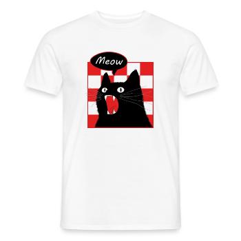 Le chat et l’humour - T-shirt homme - blanc - Devant - AI Model Male 178 dark (178cm)