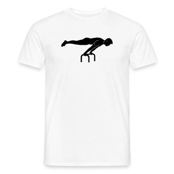 Lineare Abstraktion in kontrastierendem Schwarz - Männer T-Shirt - Weiß - Vorne - AI Model Male 178 dark (178cm)