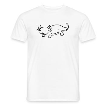 Dessin au trait d’axolotl | Amphibien minimaliste - T-shirt homme - blanc - Devant - AI Model Male 178 dark (178cm)