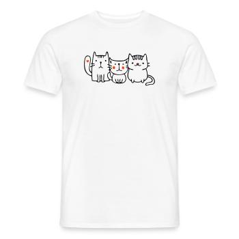 drei kleine Katzen - Männer T-Shirt - Weiß - Vorne - AI Model Male 178 dark (178cm)