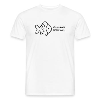 Fisch Wortspiel | Wellen eines guten Tages - Männer T-Shirt - Weiß - Vorne - AI Model Male 178 dark (178cm)