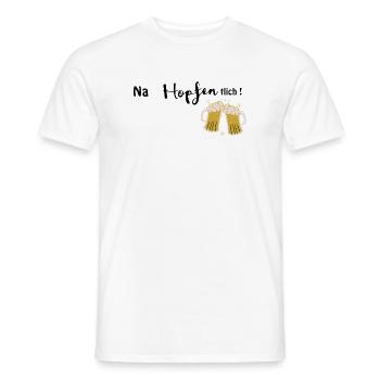 Na Hopfen tlich! Lustiges Bier-Motiv - Männer T-Shirt - Weiß - Vorne - AI Model Male 178 dark (178cm)