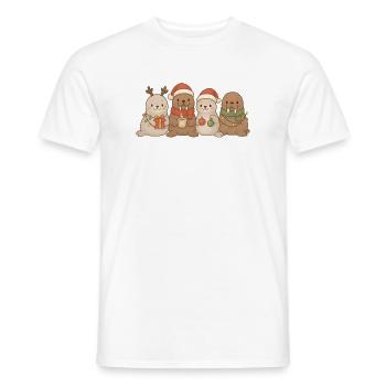 Phoques et morses Enfants Garçons Filles Noël - T-shirt homme - blanc - Devant - AI Model Male 178 dark (178cm)