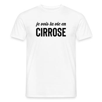 I see life in cirrosis - alcohol - Men's T-Shirt - white - Front - AI Model Male 178 dark (178cm)