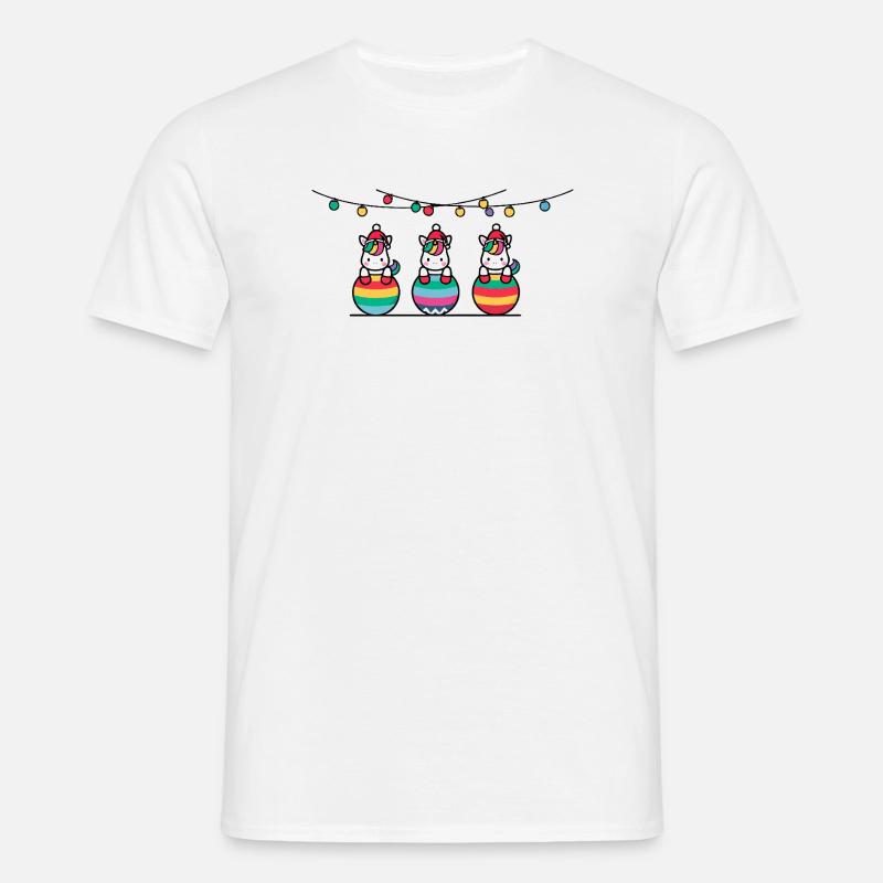 3 Einhörner Weihnachtskugeln Freunde - Männer T-Shirt - Weiß