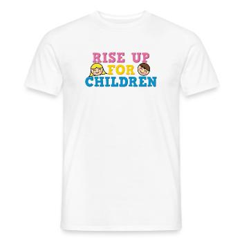 Rise Up For Children Cute Advocacy Kids Graphic - Männer T-Shirt - Weiß - Vorne - AI Model Male 178 dark (178cm)