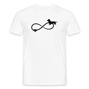 Rauhaardackel Dackel Unendlichkeit  - Männer T-Shirt - Weiß - Vorne - AI Model Male 178 dark (178cm)
