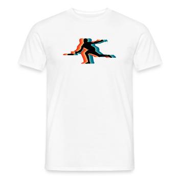 Frisbee Player Retro Silhouette Vintage Flying Dis - Men's T-Shirt - white - Front - AI Model Male 178 dark (178cm)