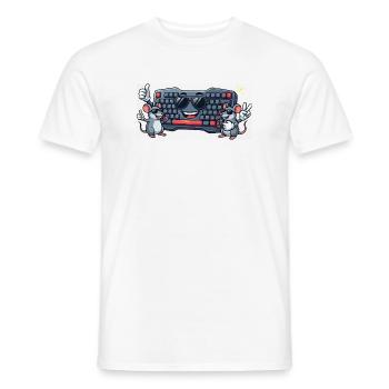 Keyboard Mice Duo - Männer T-Shirt - Weiß - Vorne - AI Model Male 178 dark (178cm)