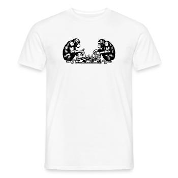 Affen spielen Schach-T-Shirt - Männer T-Shirt - Weiß - Vorne - AI Model Male 178 dark (178cm)