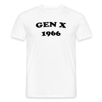 Gen X 1966 Retro Logo - Men's T-Shirt - white - Front - AI Model Male 178 dark (178cm)