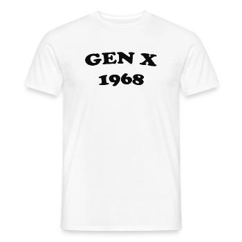 Gen X 1968 Retro Logo - Men's T-Shirt - white - Front - AI Model Male 178 dark (178cm)